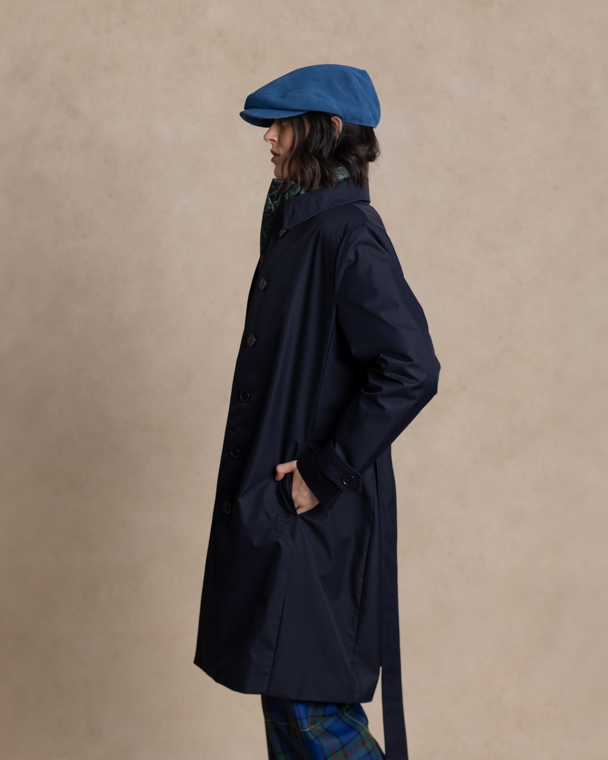 Imagen 3 de Gabardina larga de mujer - Henry Arroway - Azul marino Azul marino
