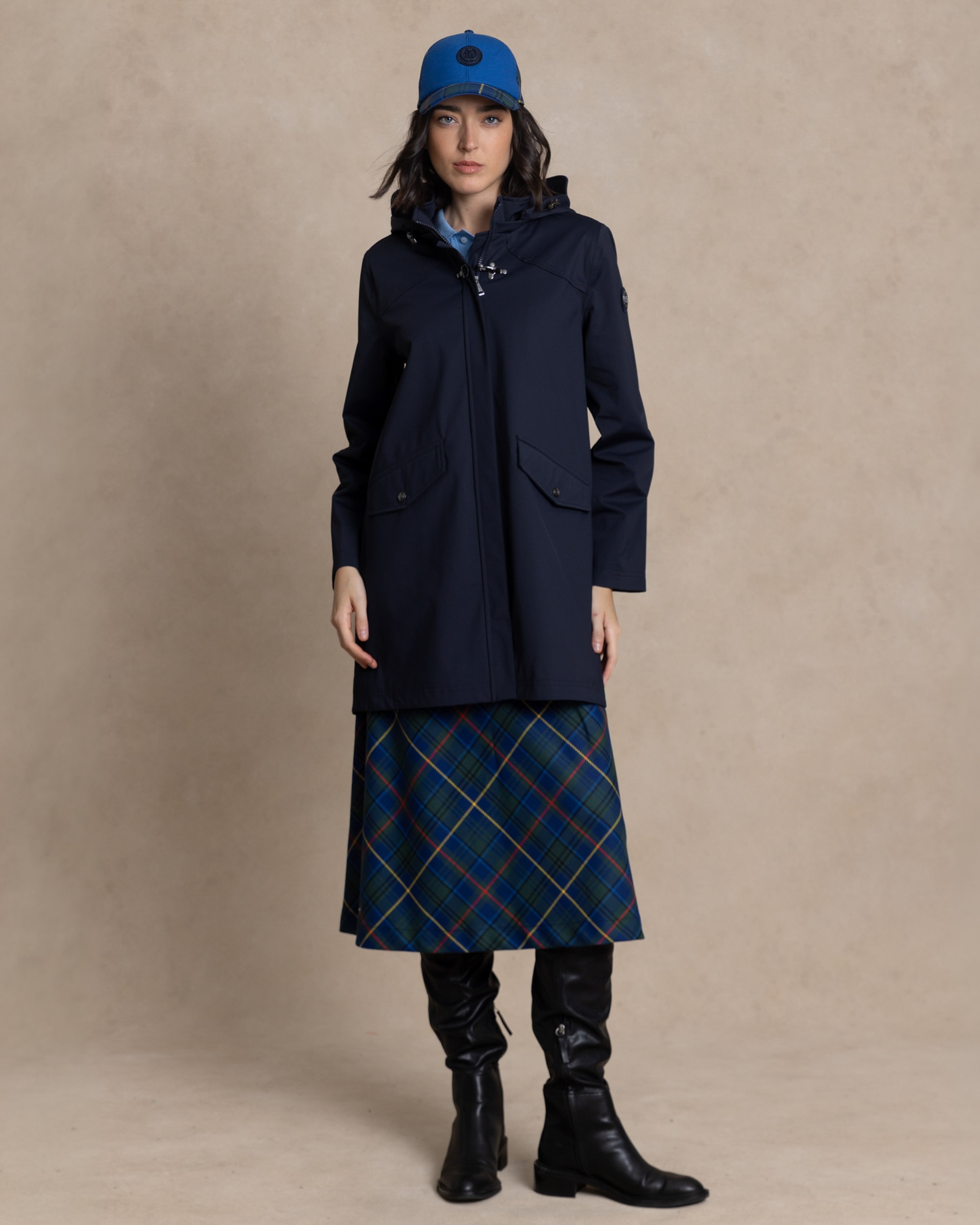 Parka de mujer en nylon con membrana - Henry Arroway - Azul marino Azul marino-1