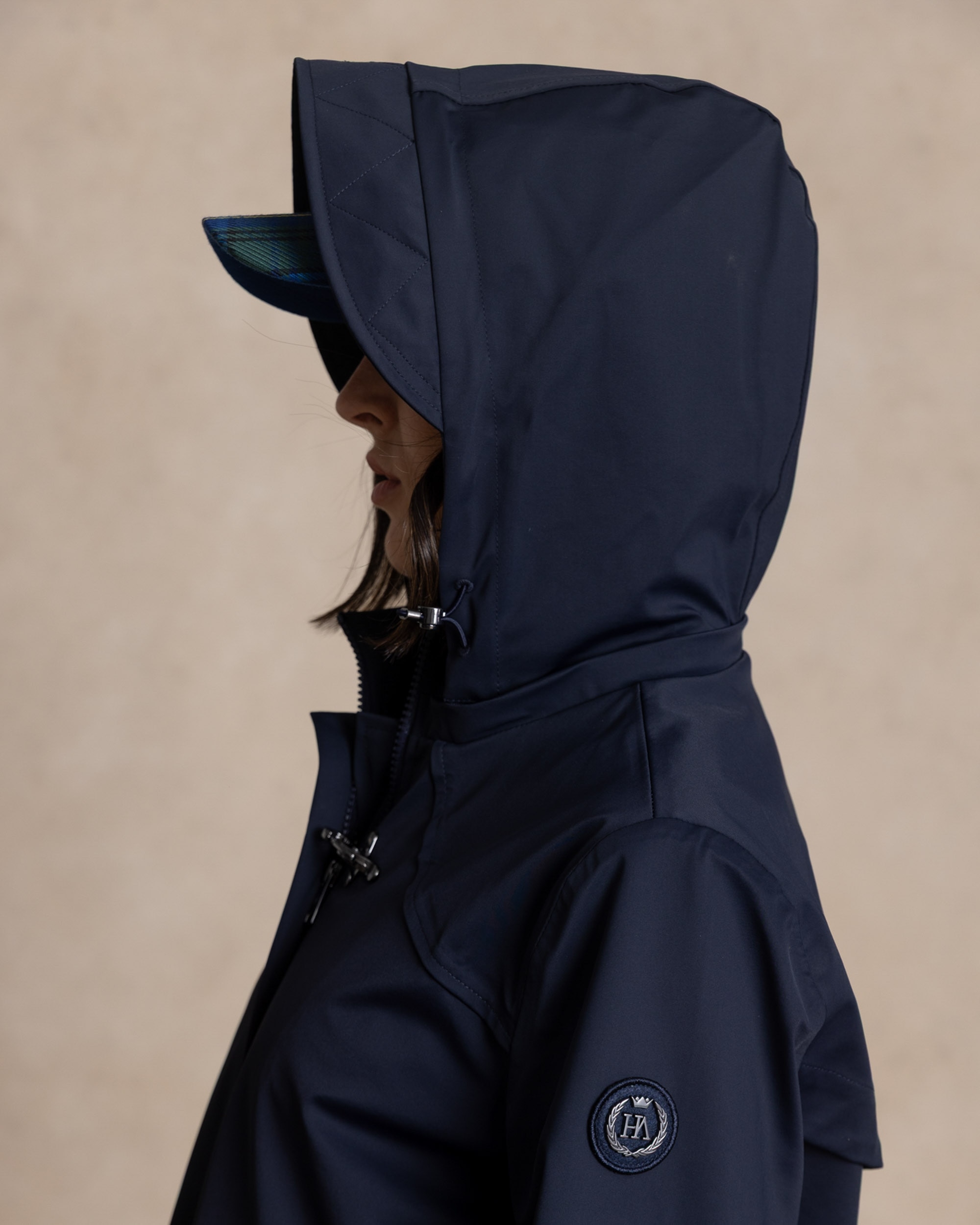 Parka de mujer en nylon con membrana - Henry Arroway - Azul marino Azul marino-4