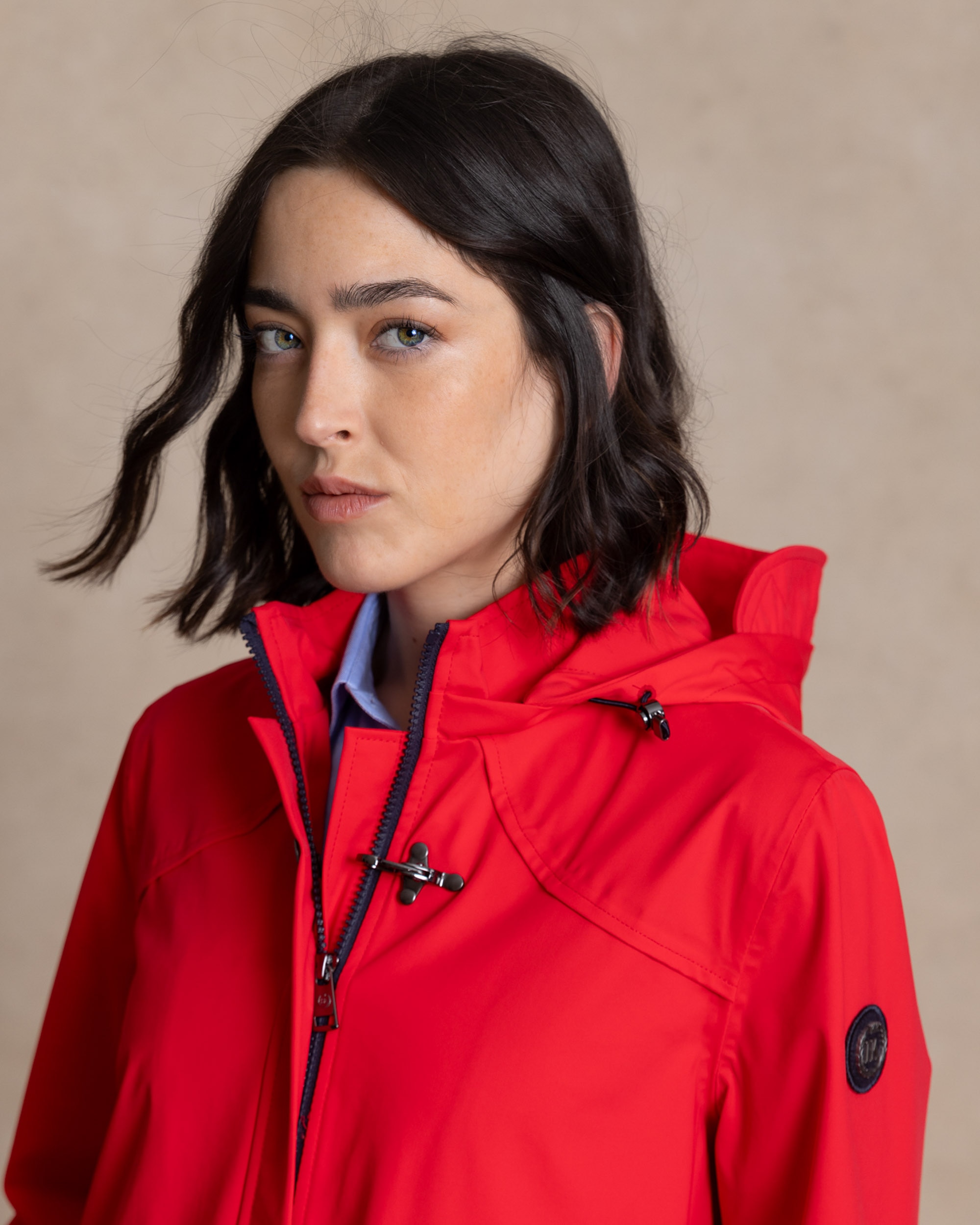 Parka de mujer en nylon con membrana - Henry Arroway - Rojo Rojo-4
