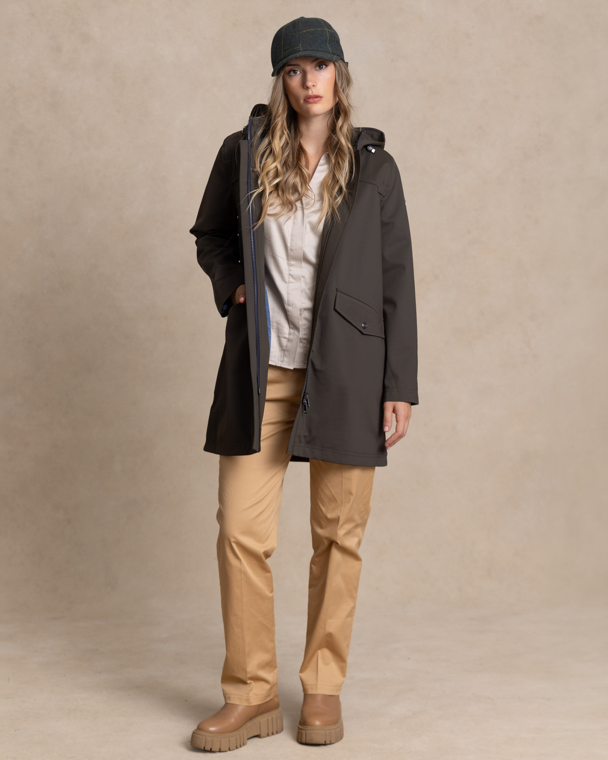 Parka de mujer en nylon con membrana - Henry Arroway - Kaki Kaki-4