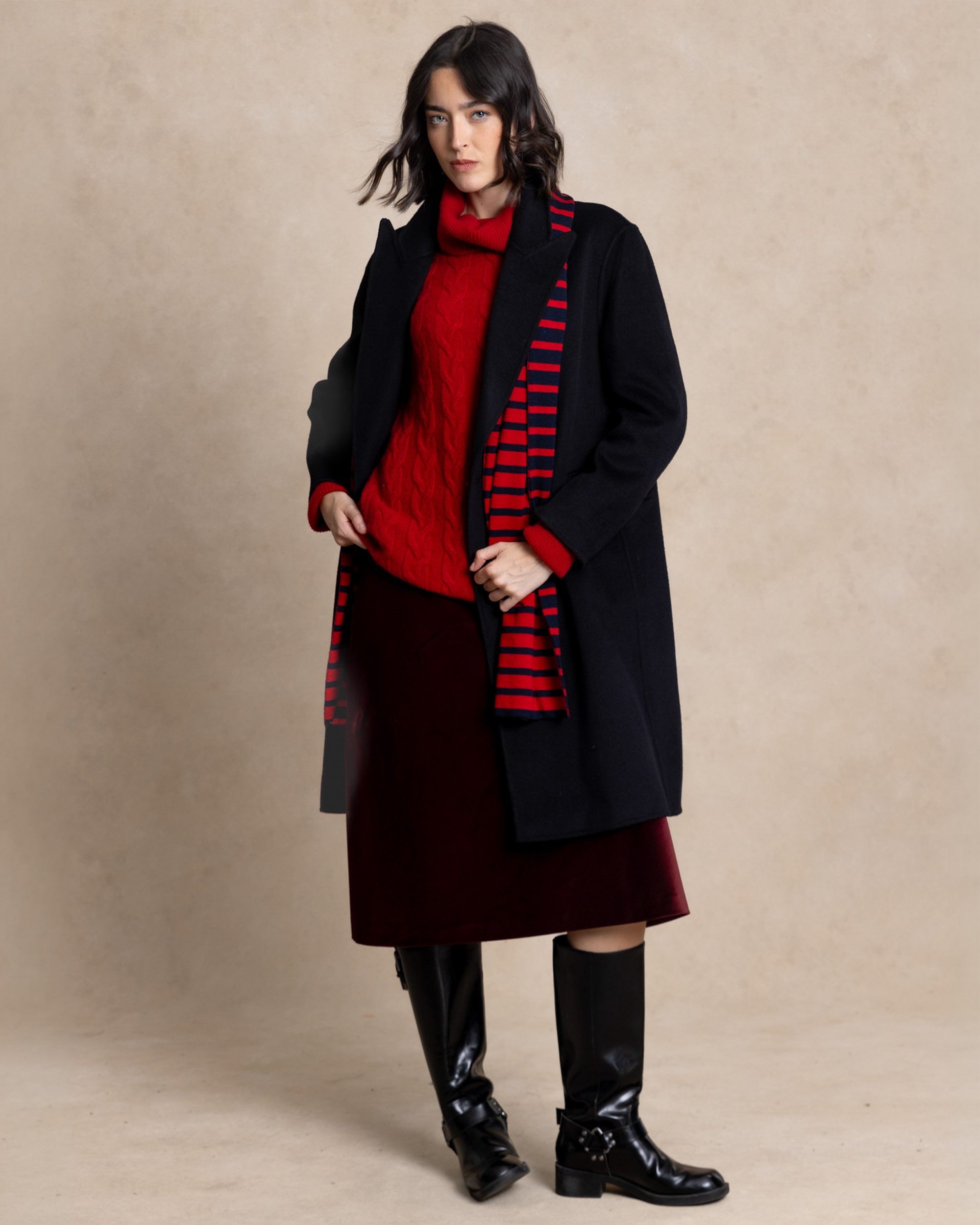 Abrigo largo de mujer de corte oversize - Henry Arroway - Negro Negro-5
