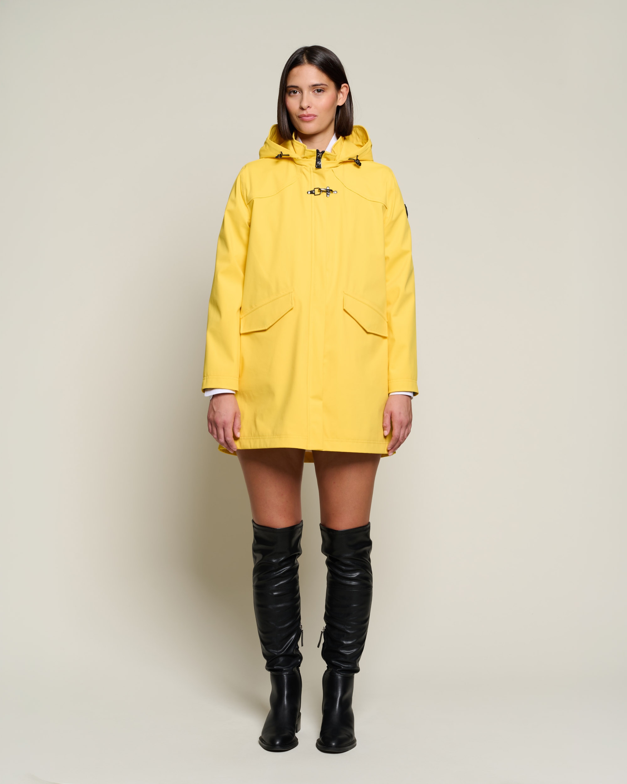 Parka de mujer en nylon con membrana - Henry Arroway - Amarillo Amarillo-1