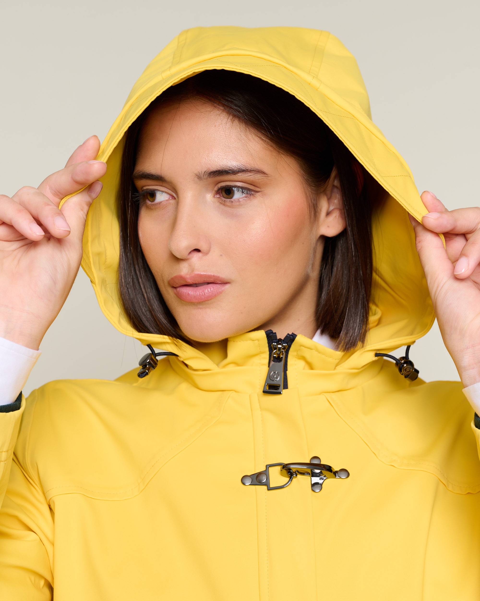 Parka de mujer en nylon con membrana - Henry Arroway - Amarillo Amarillo-3