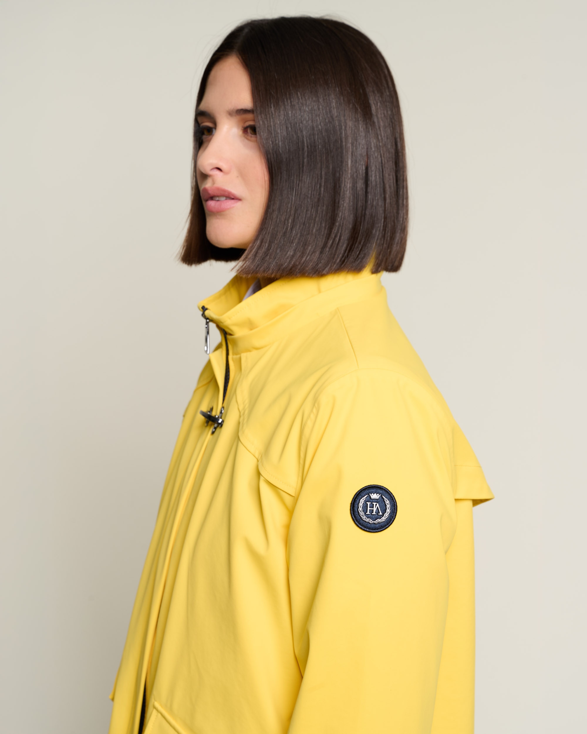 Parka de mujer en nylon con membrana - Henry Arroway - Amarillo Amarillo-4