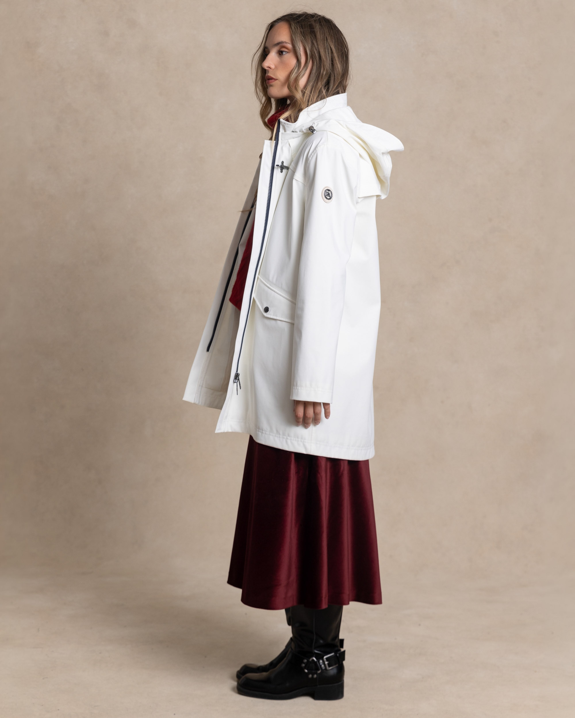 Parka de mujer en nylon con membrana - Henry Arroway - Blanco Blanco-2