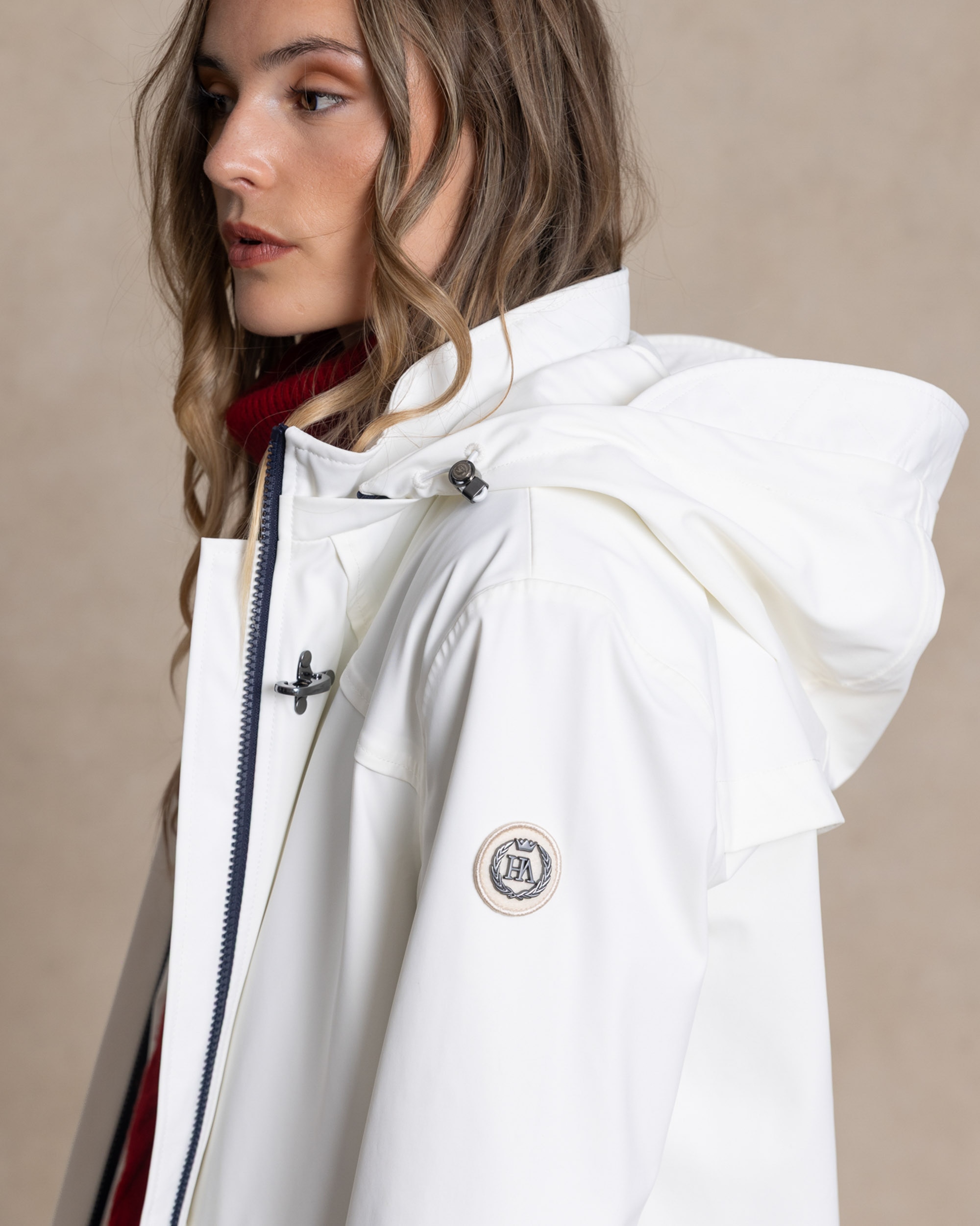 Parka de mujer en nylon con membrana - Henry Arroway - Blanco Blanco-3