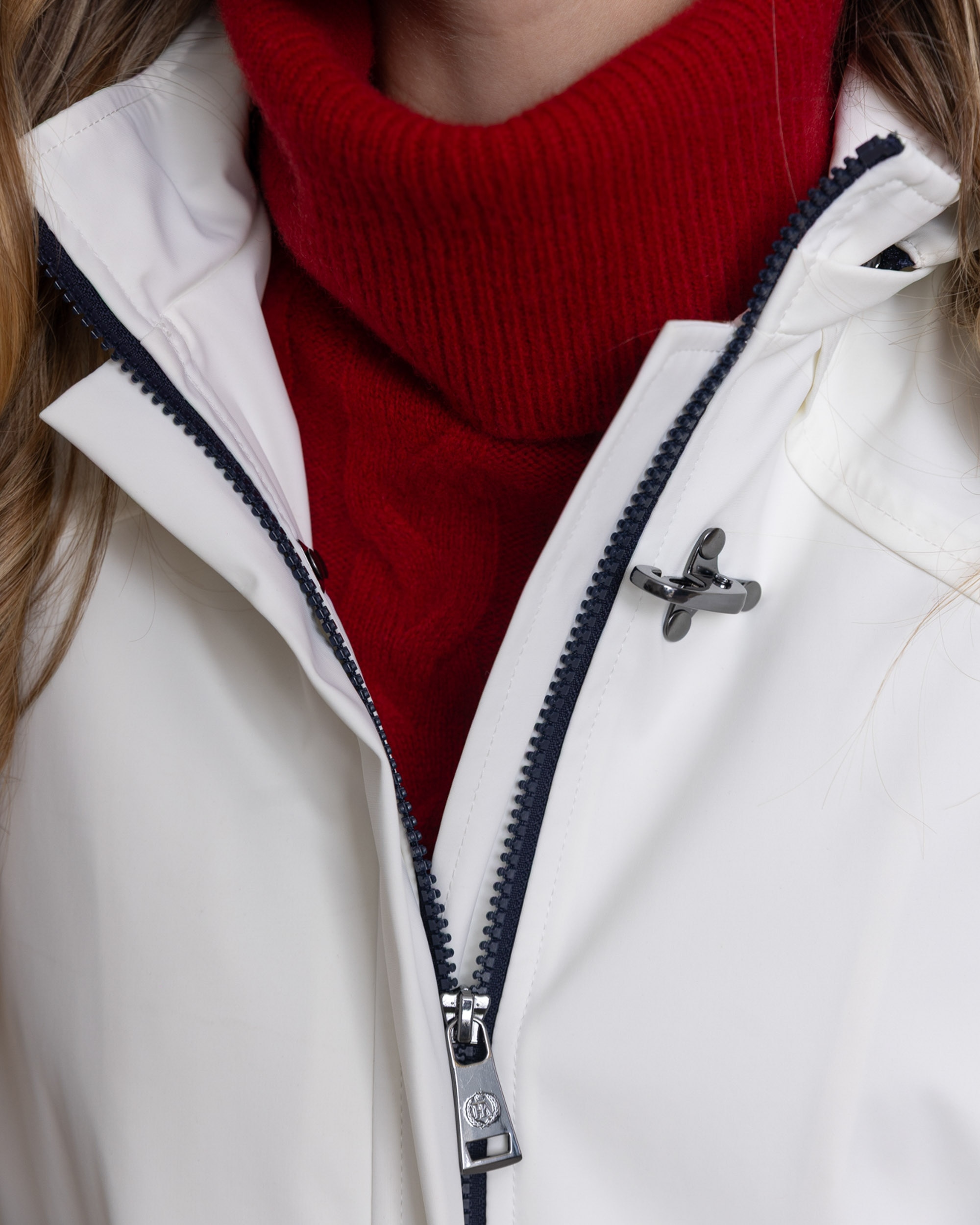 Parka de mujer en nylon con membrana - Henry Arroway - Blanco Blanco-4