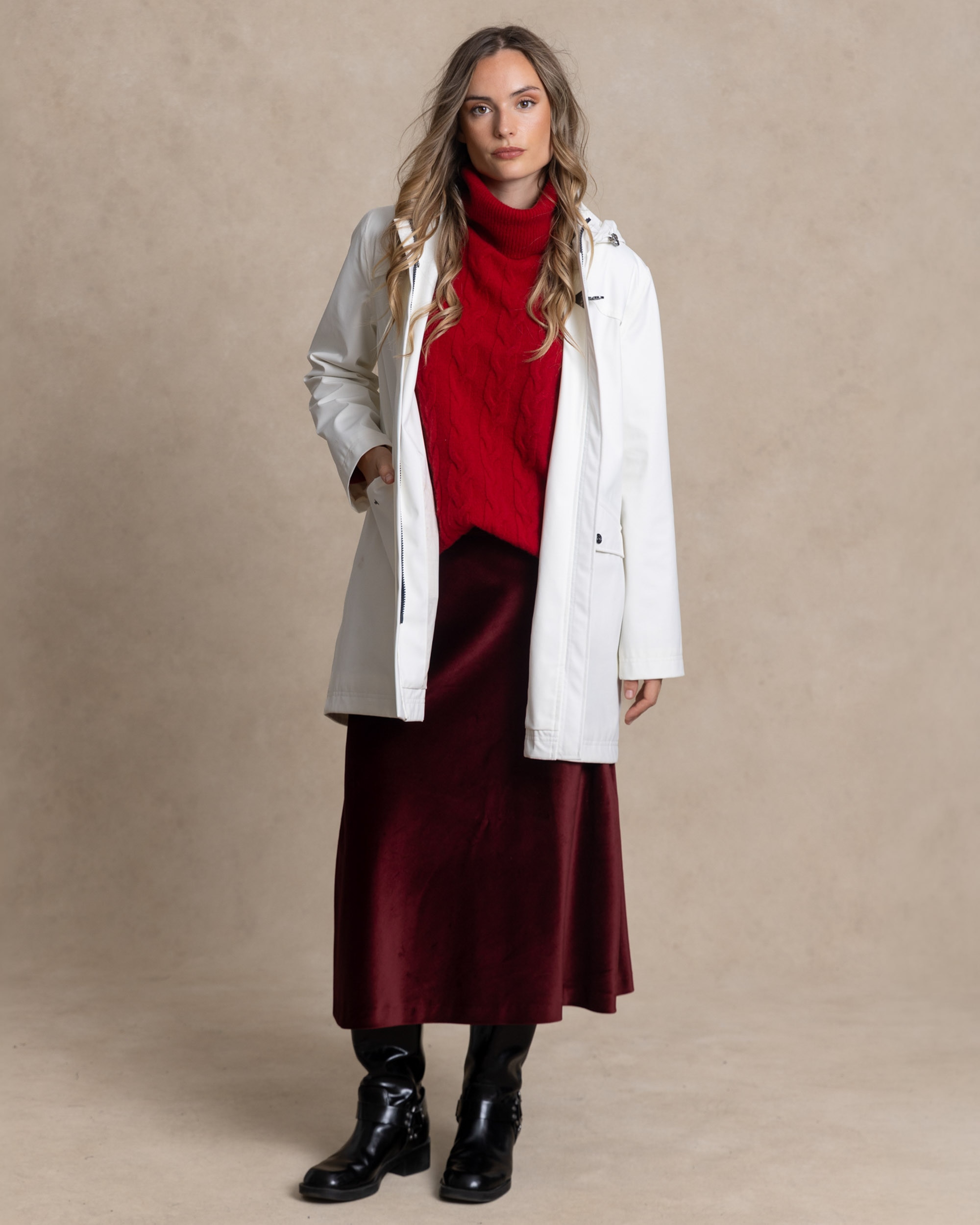 Parka de mujer en nylon con membrana - Henry Arroway - Blanco Blanco-5
