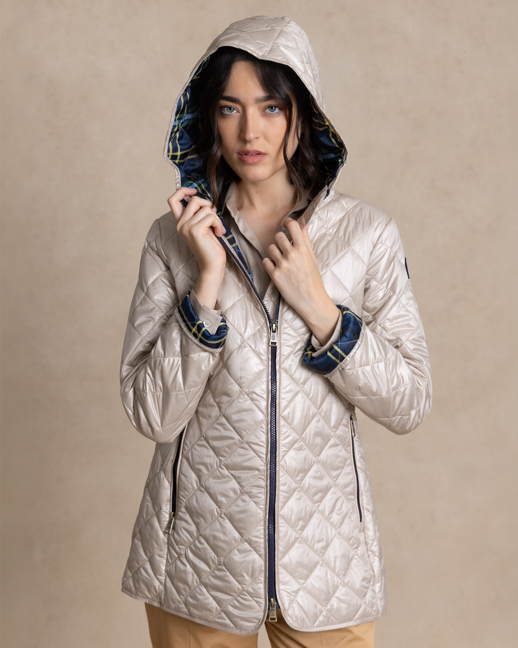 Chaqueta corta de mujer tipo husky - Henry Arroway - Champagne Champagne-1