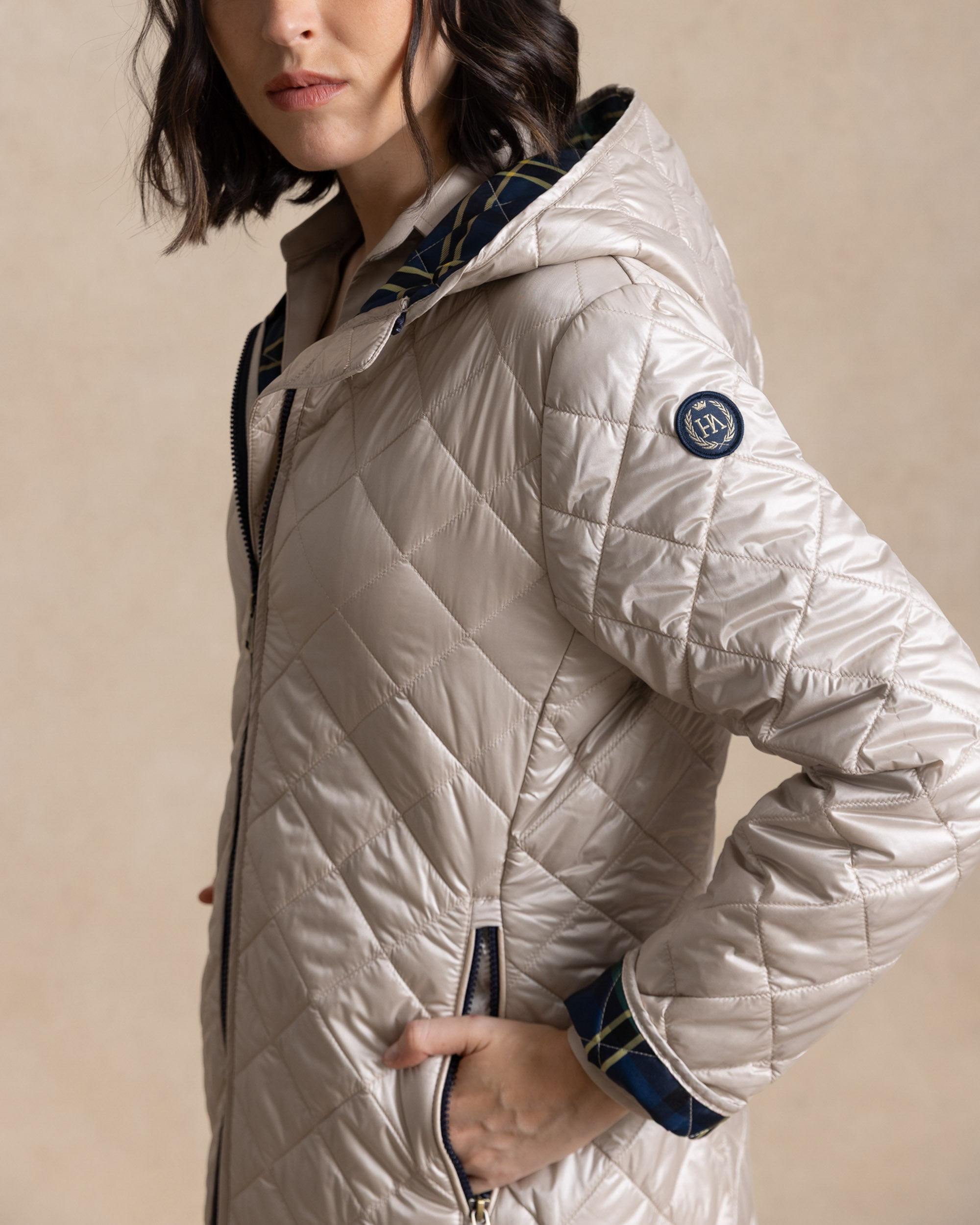 Chaqueta corta de mujer tipo husky - Henry Arroway - Champagne Champagne-3