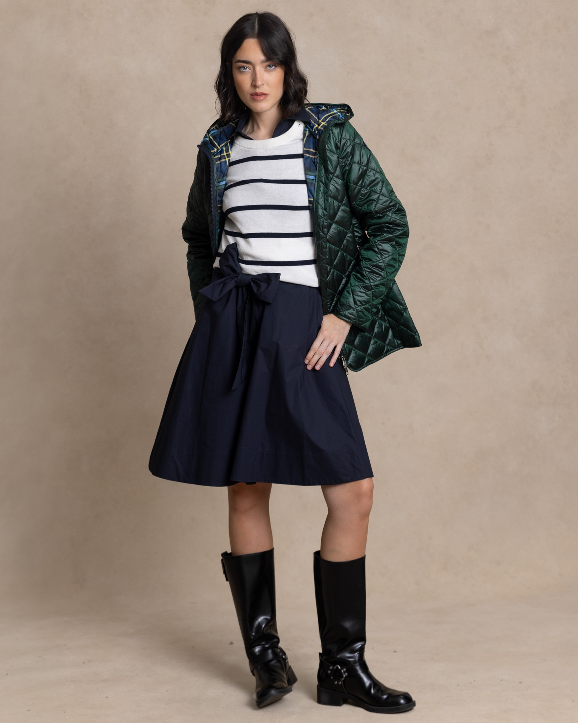 Chaqueta corta de mujer tipo husky - Henry Arroway - Verde oscuro Verde oscuro-4