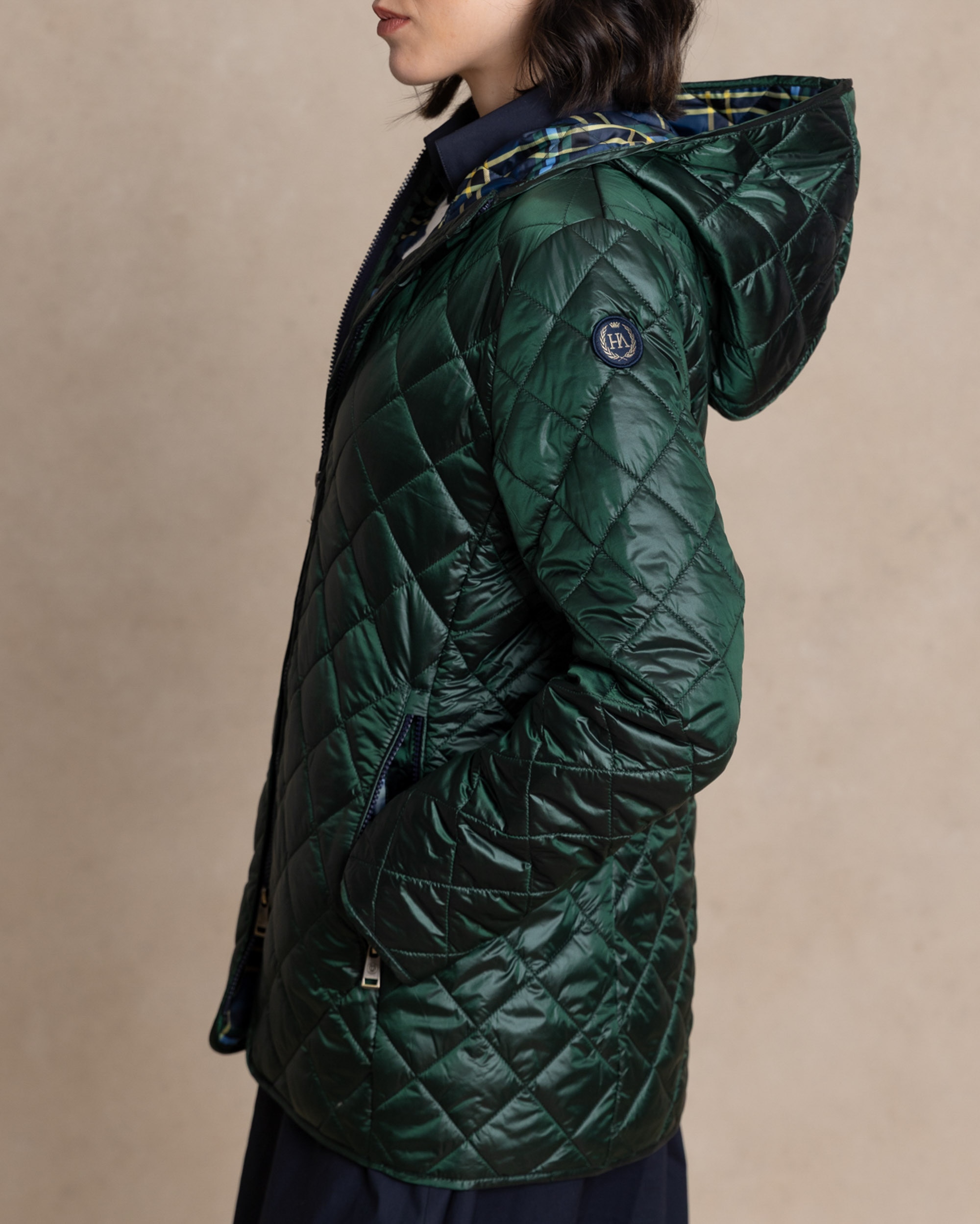 Chaqueta corta de mujer tipo husky - Henry Arroway - Verde oscuro Verde oscuro-5