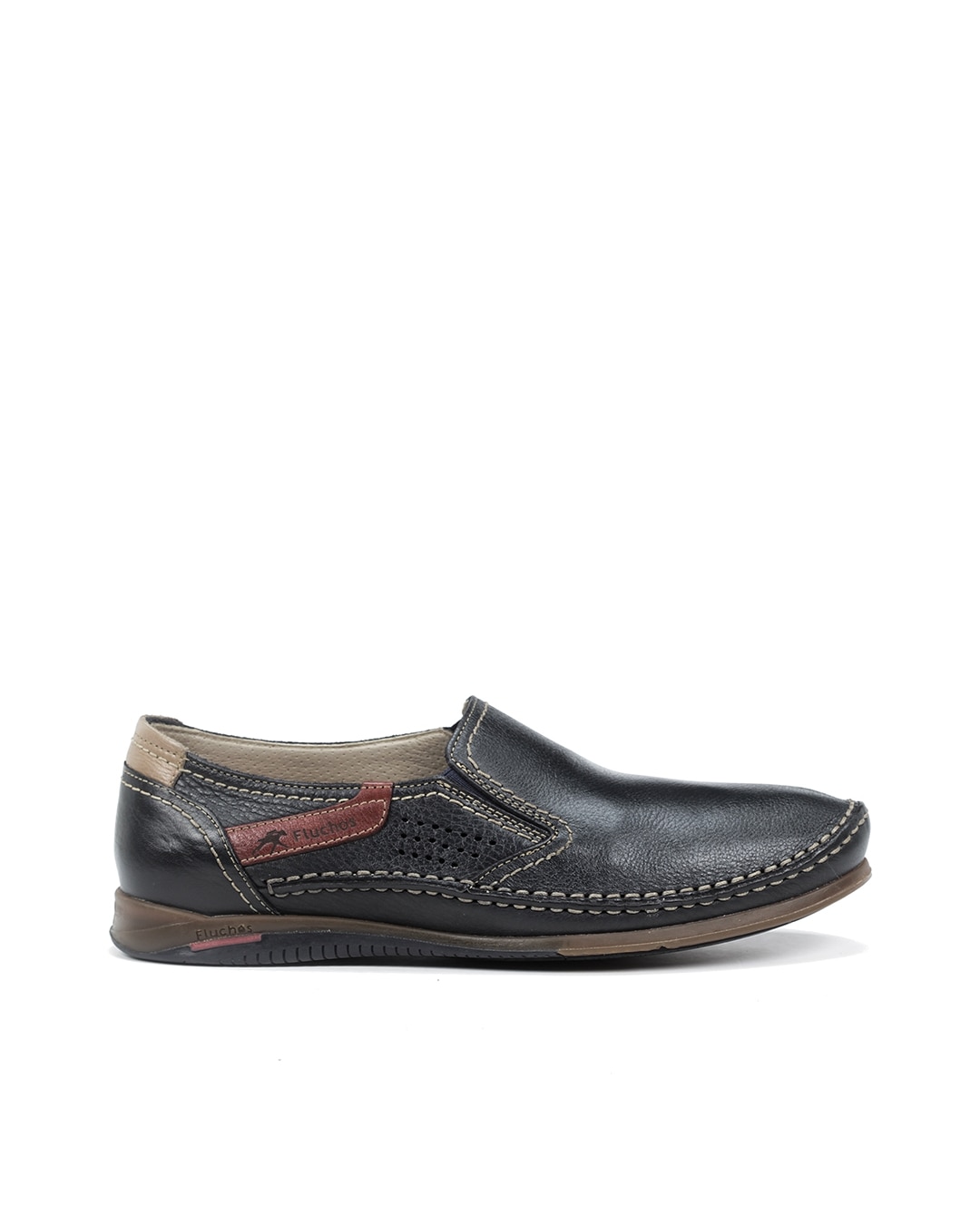 Fluchos - Mocasines de hombre en color azul marino y fabricados en piel.