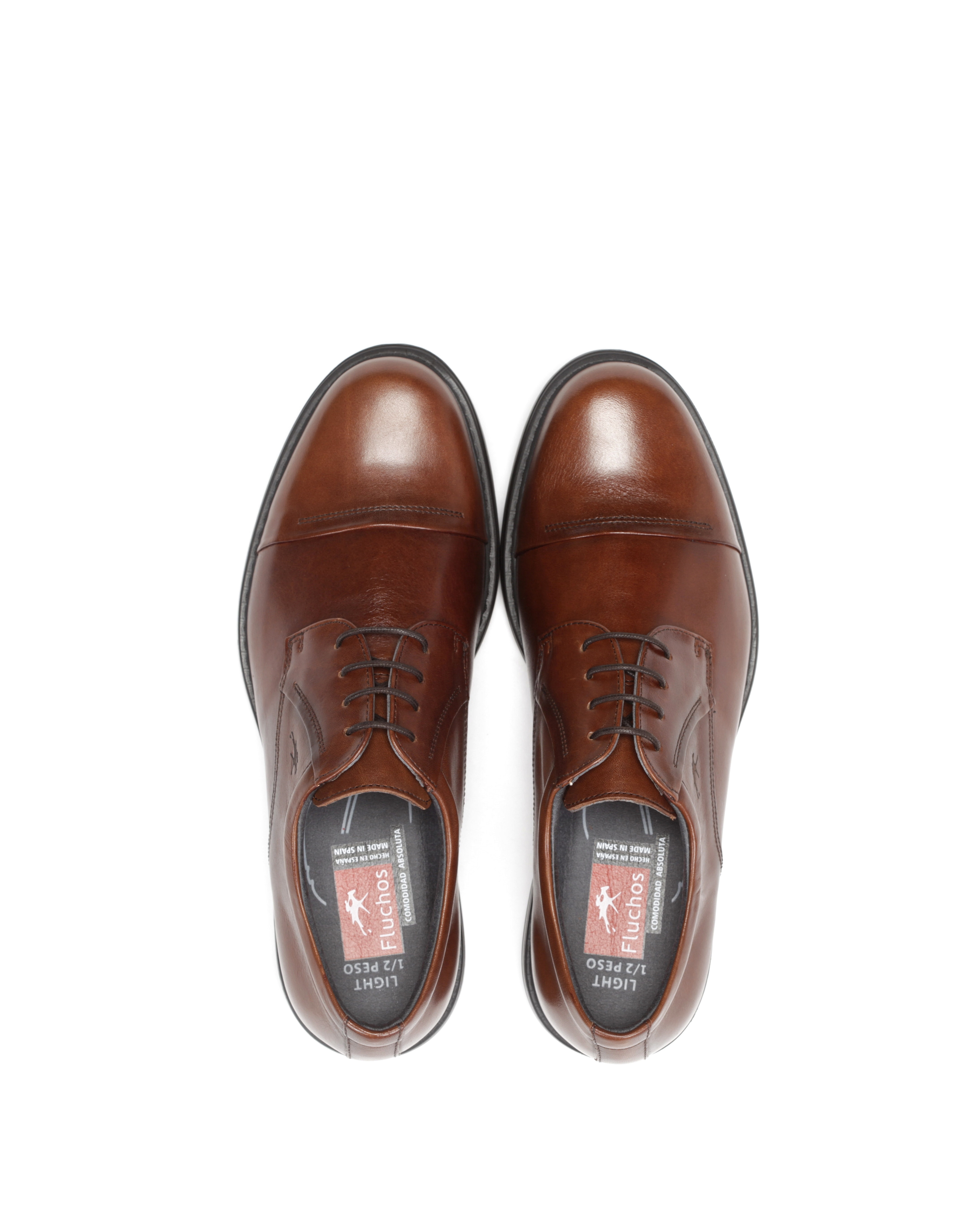 Zapatos de cordones de hombre fabricados en piel - Fluchos - Marrón Marrón-2