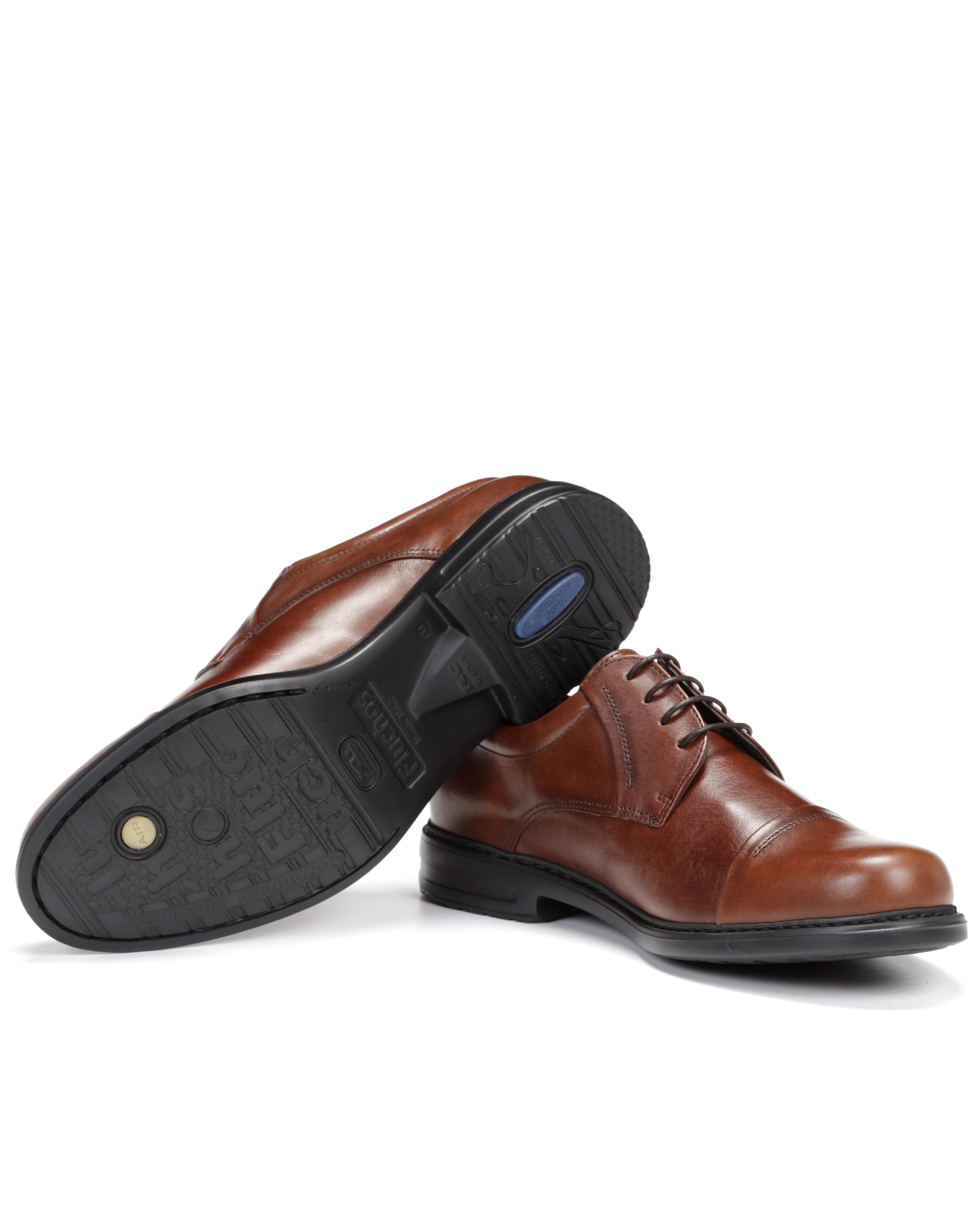 Zapatos de cordones de hombre fabricados en piel - Fluchos - Marrón Marrón-4
