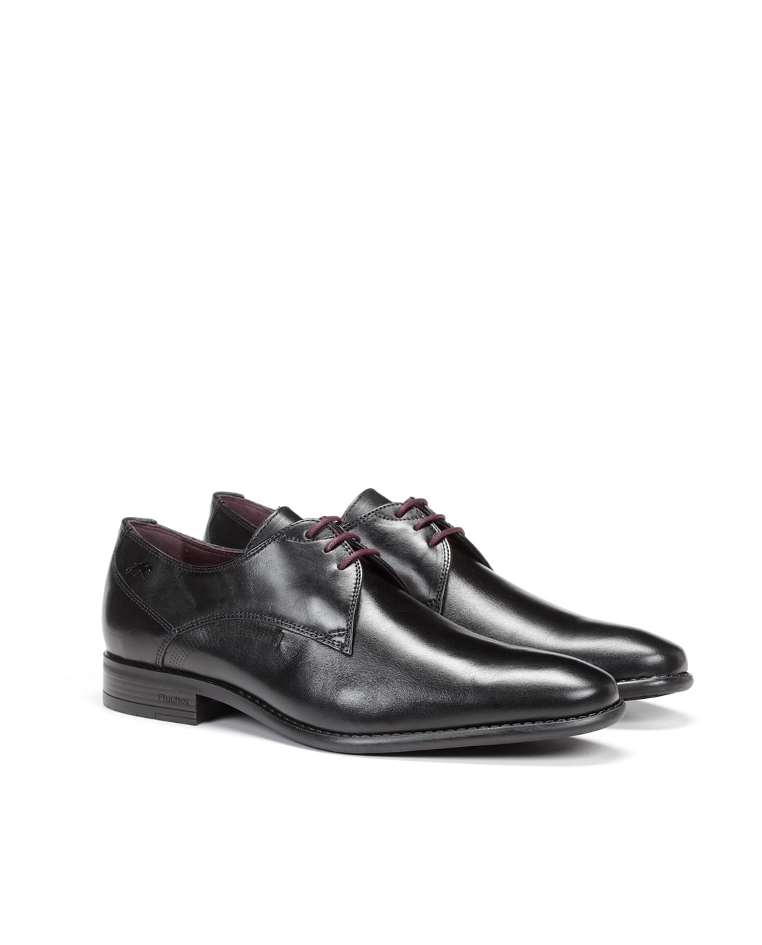 Zapatos de cordones de hombre en color y fabricados en piel - Fluchos - Negro Negro-2