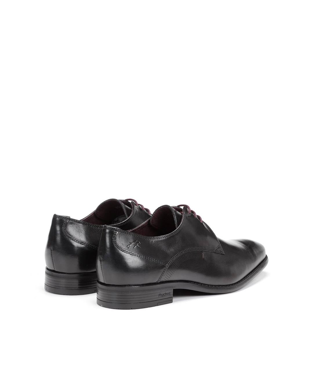 Zapatos de cordones de hombre en color y fabricados en piel - Fluchos - Negro Negro-3