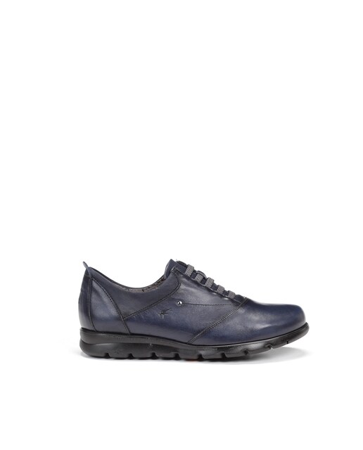 Imagen 0 de Zapatos de cordones de mujer en color azul de piel