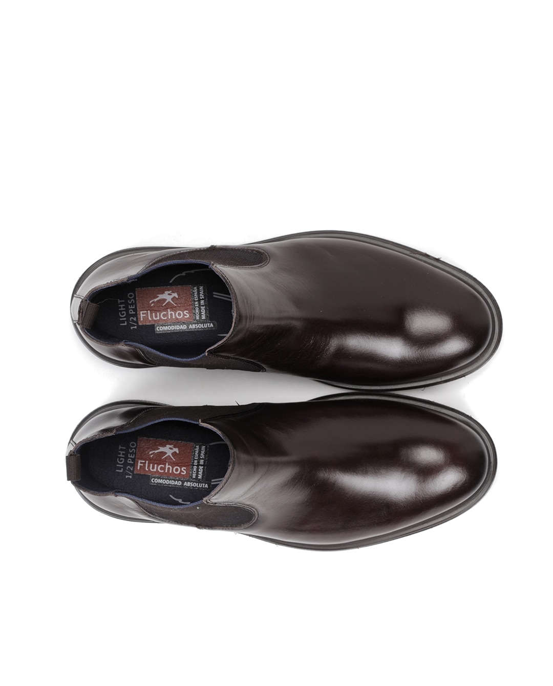 Botines de hombre de piel en color marrón medio - Fluchos - Marrón Marrón-5