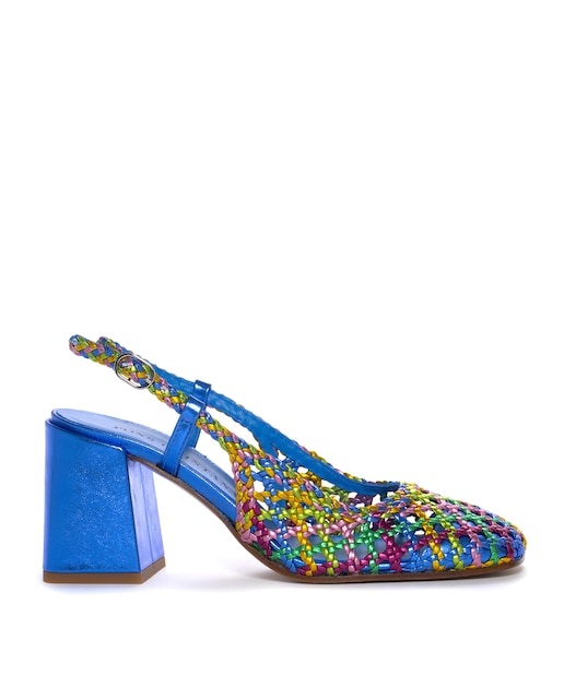 Imagen 0 de Zapatos de salón de mujer destalonado de piel trenzada