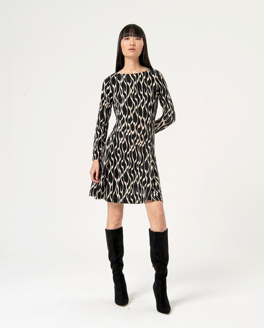 Imagen 0 de Vestido corto elástico estampado