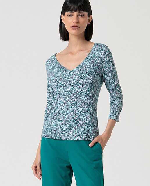Imagen 0 de Camiseta de mujer elástica estampada