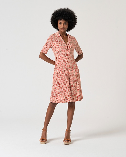 Imagen 0 de Vestido camisero elástico estampado