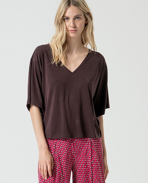 Imagen 0 de Camiseta de mujer elástica oversize