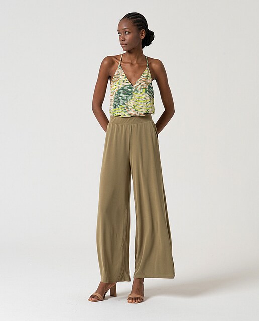 Imagen 0 de Pantalón ancho de mujer wide leg elástico