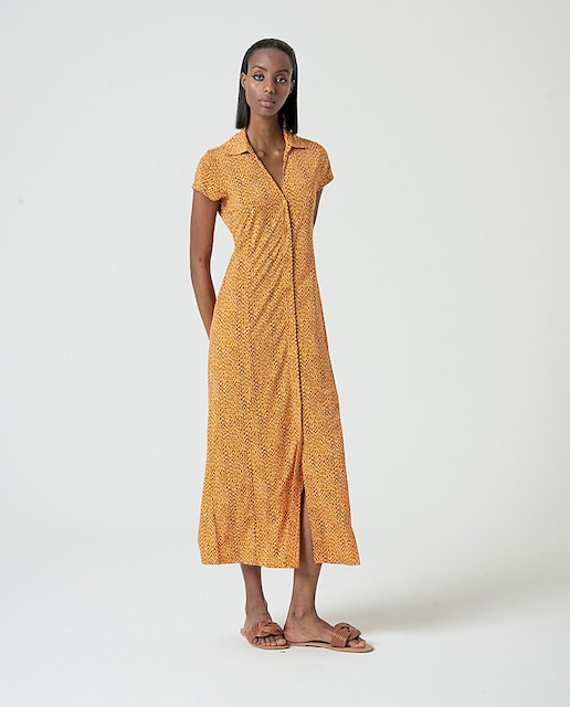 Imagen 0 de Vestido camisero elástico con estampado