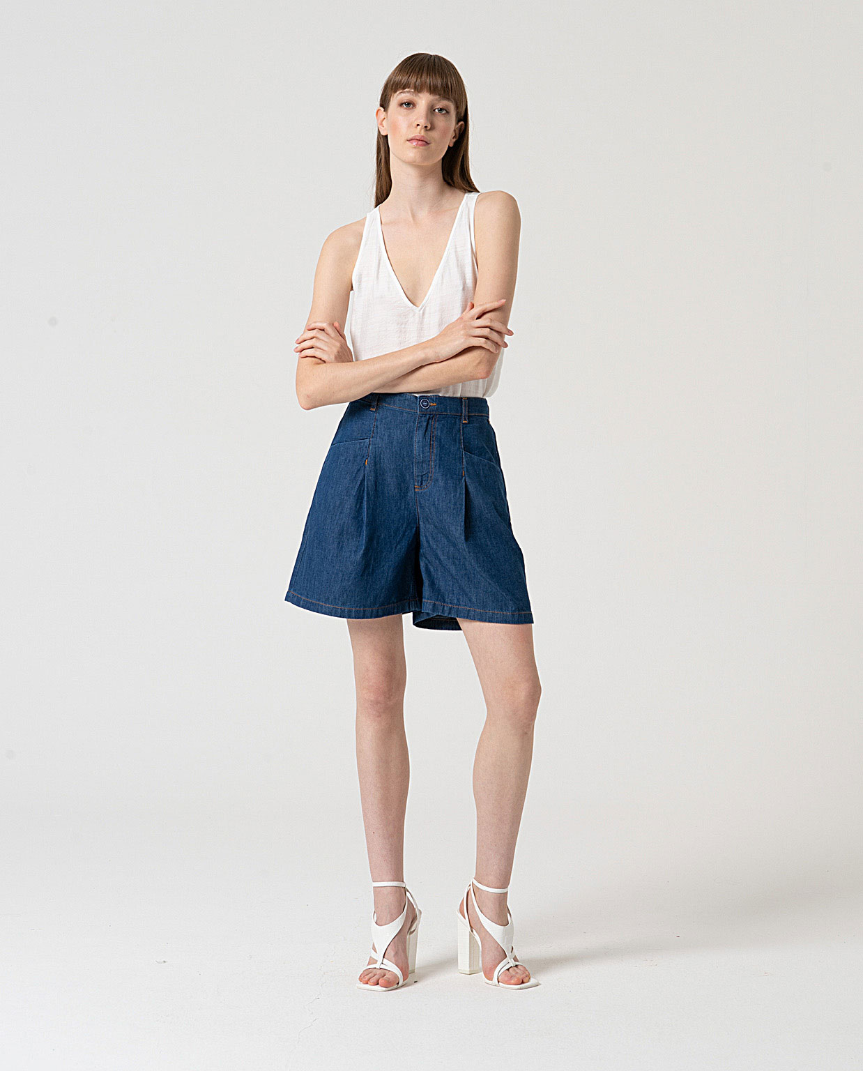 Short de mujer denim de algodón