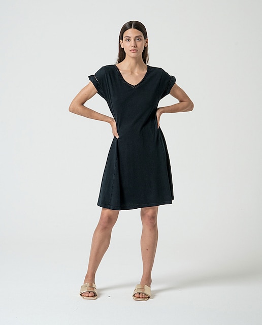 Imagen 0 de Vestido corto de algodón orgánico liso