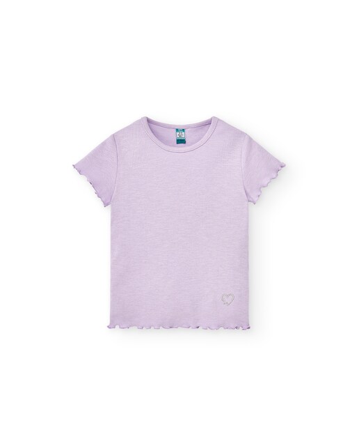 Imagen 0 de Camiseta de niña morada de manga corta