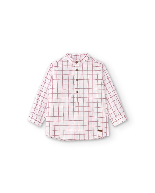 Imagen 0 de Camisa de niño de manga larga y diseño de cuadros