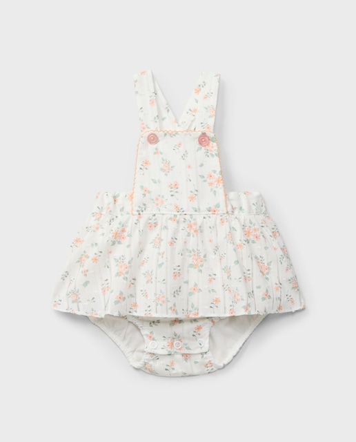 Imagen 0 de Peto de bebé niña con estampado y volantes