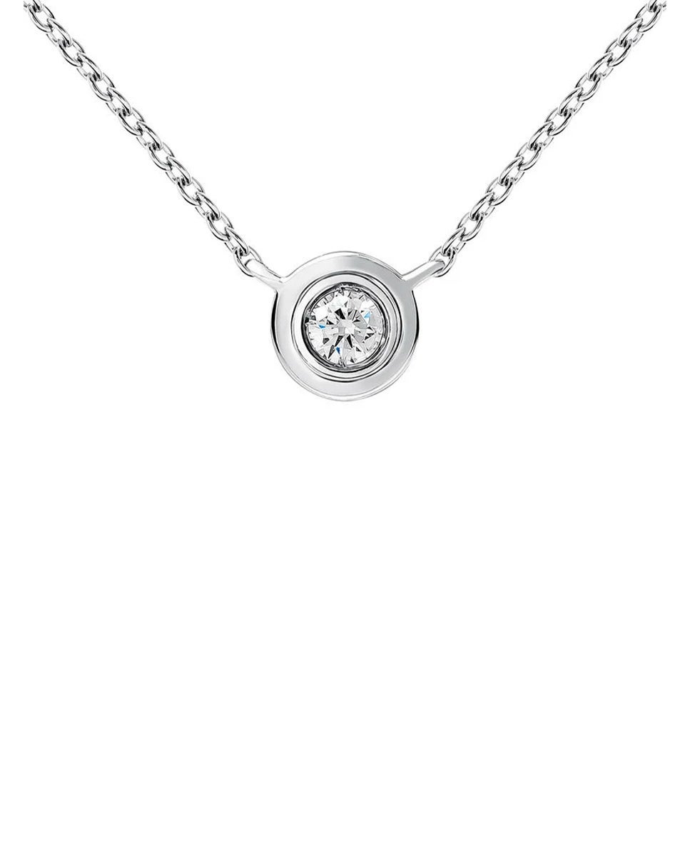 Imagen 4 de Colgante de oro blanco de 18k con diamante - Plata Plata
