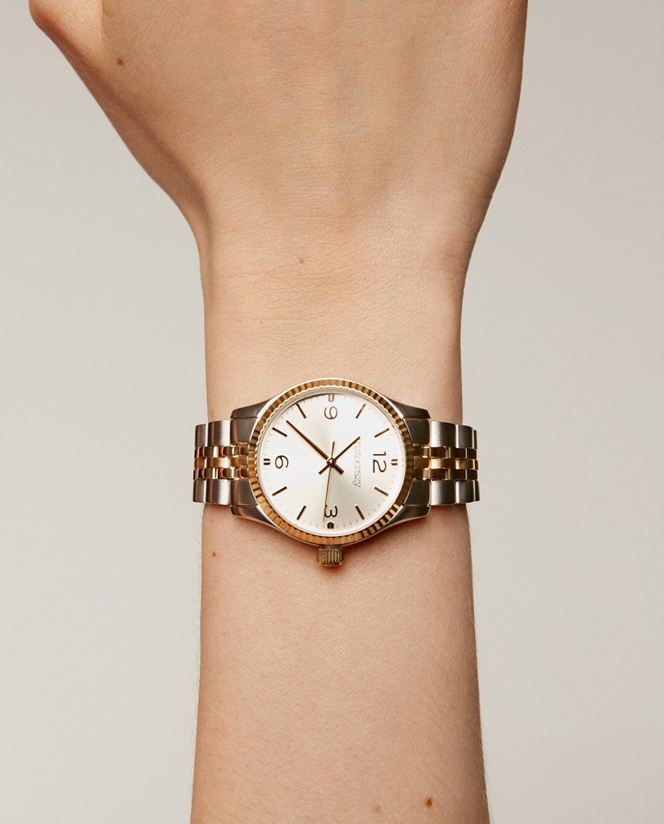 Reloj st. barth armis con correa de acero gris y amarillo y esfera gris - Dorado Dorado-2