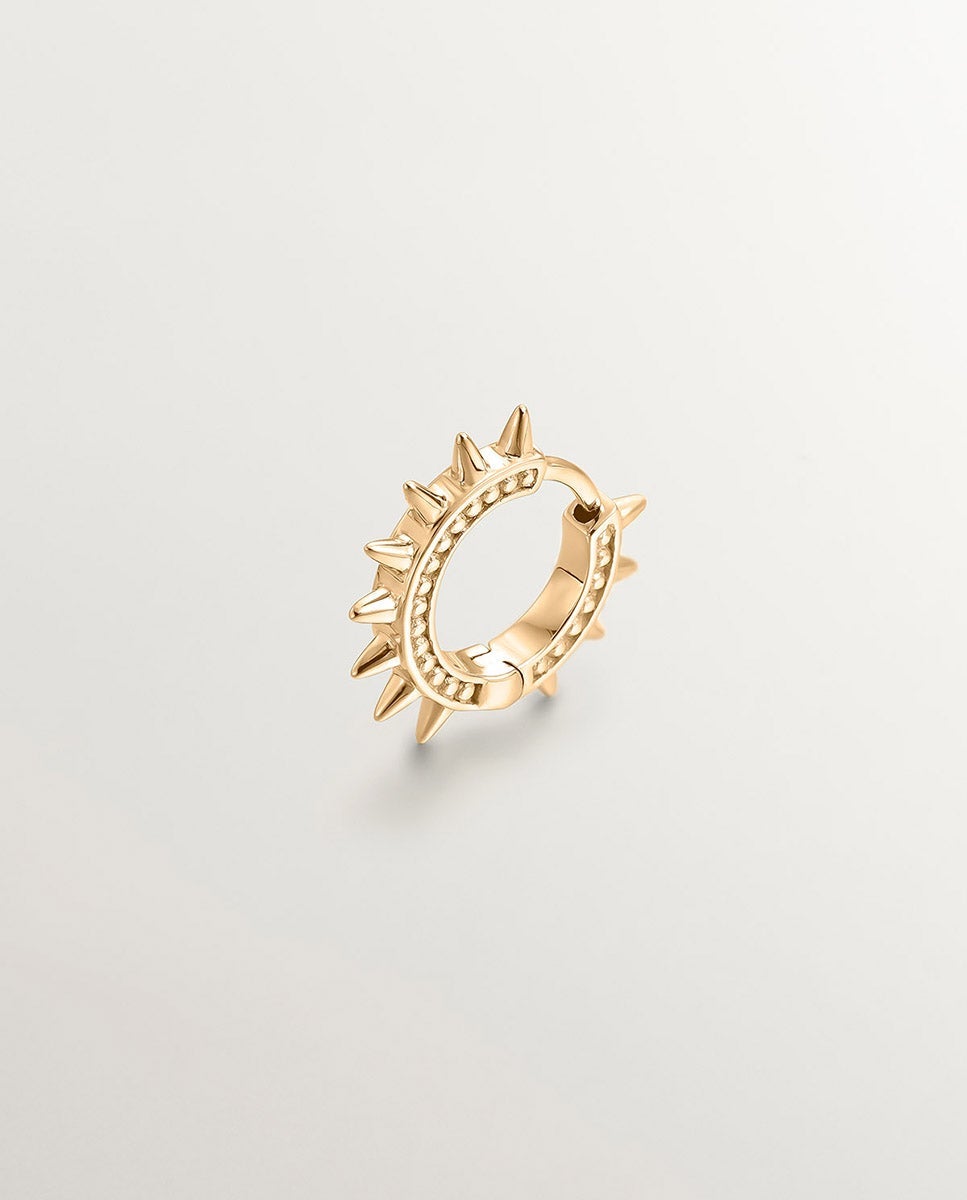 Pendiente de aro individual de amarillo de 9k con pinchos y esferas - Aristocrazy - Oro Oro-1