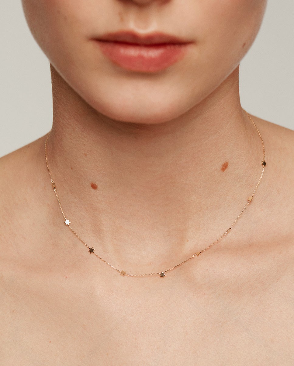 Collar de amarillo de 9k con estrellas - Aristocrazy - Oro Oro-2