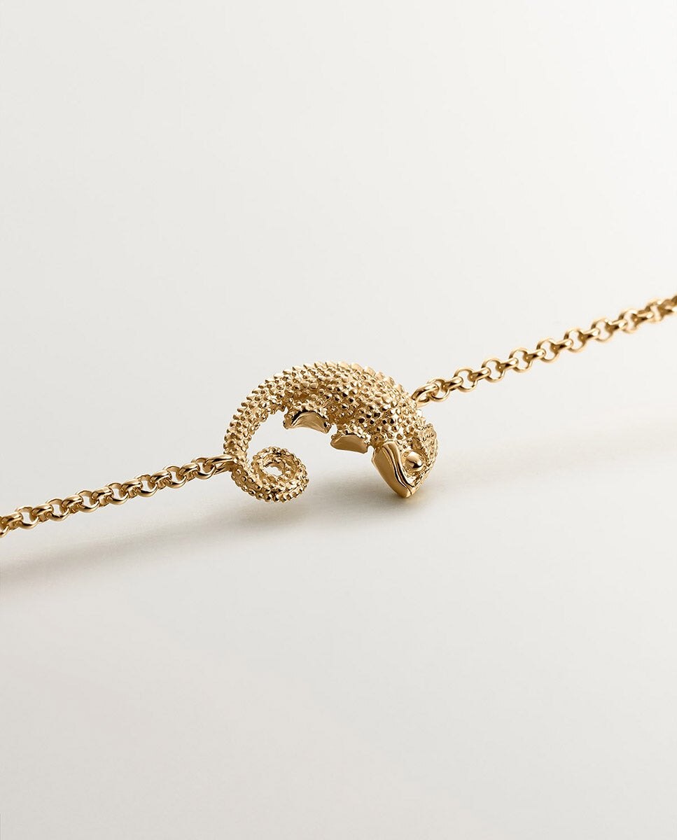 Pulsera de plata 925 bañada en amarillo de 18k con camaleón - Aristocrazy - Oro Oro-5