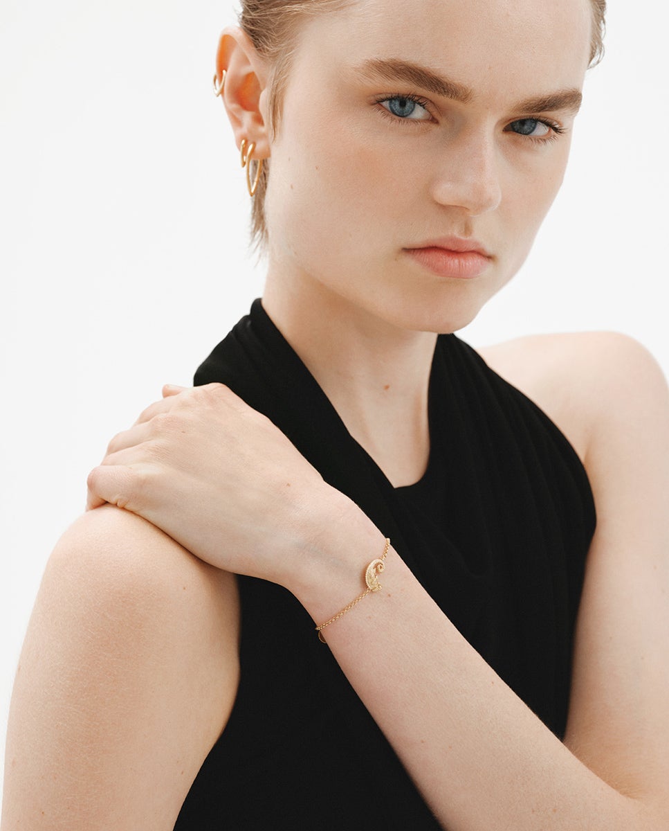 Pulsera de plata 925 bañada en amarillo de 18k con camaleón - Aristocrazy - Oro Oro-6