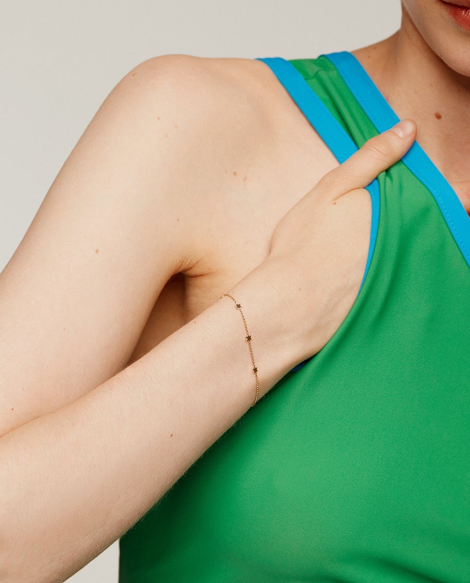 Pulsera de cadena de oro amarillo de 9k con estrellas - Aristocrazy - Dorado Dorado-4