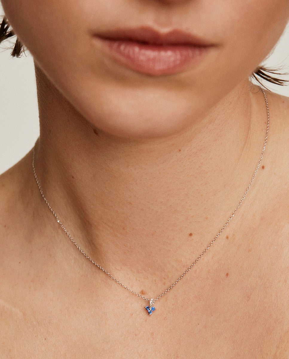 Pulsera de cadena de plata 925 bañada en oro amarillo de 18k con lunas y estrellas - Aristocrazy - Azul Azul-2
