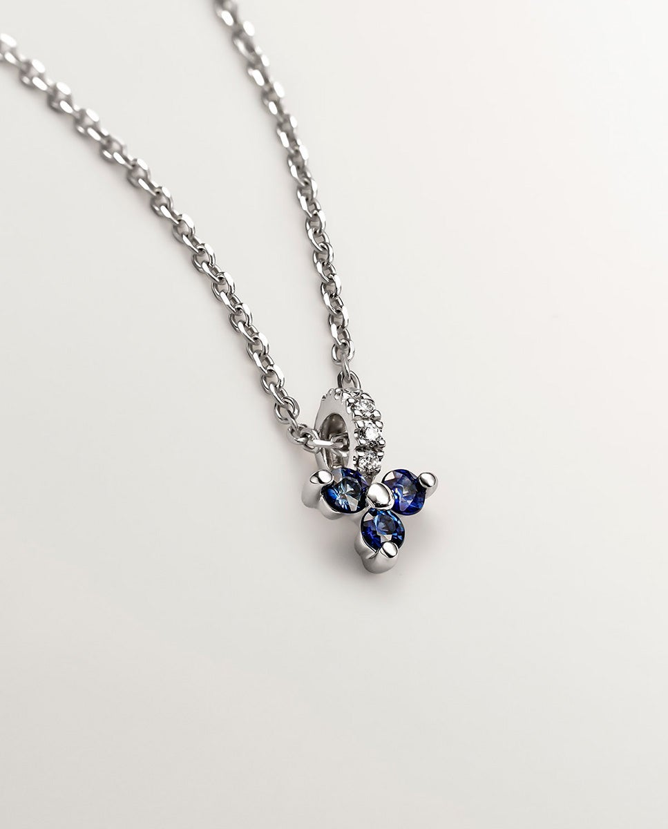 Pulsera de cadena de plata 925 bañada en oro amarillo de 18k con lunas y estrellas - Aristocrazy - Azul Azul-3