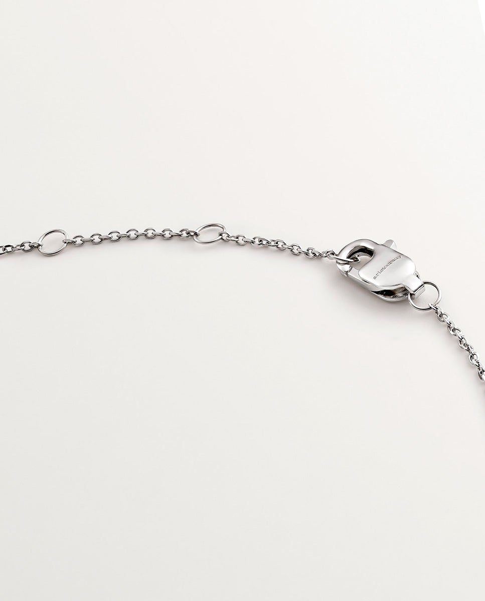Cadena con colgante de oro blanco de 9k con zafiro y diamante - Aristocrazy - Azul Azul-7