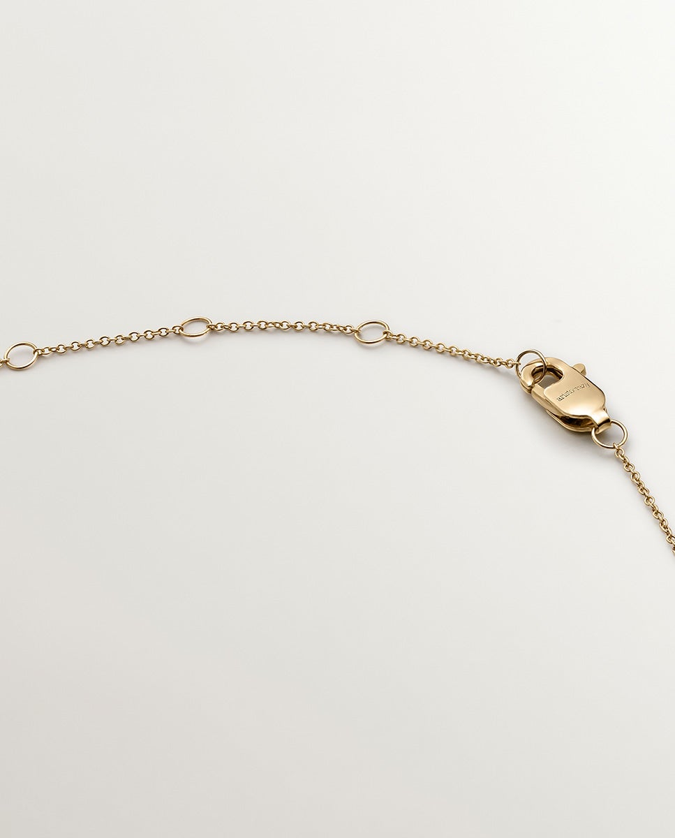 Cadena con colgante de oro amarillo de 9k con esmeralda y diamante - Verde Verde-7