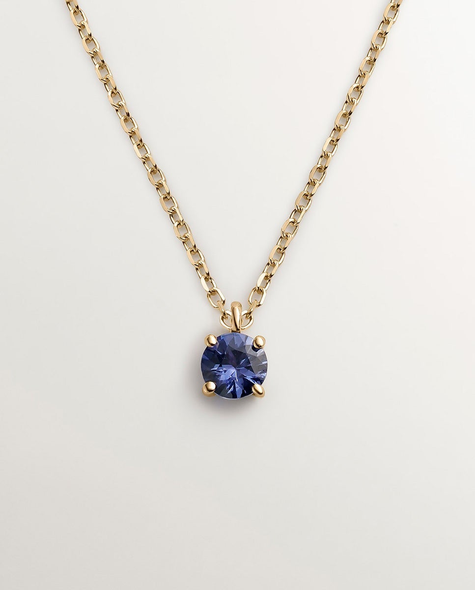 Cadena con colgante de oro amarillo de 9k con zafiro - Aristocrazy - Azul Azul-1