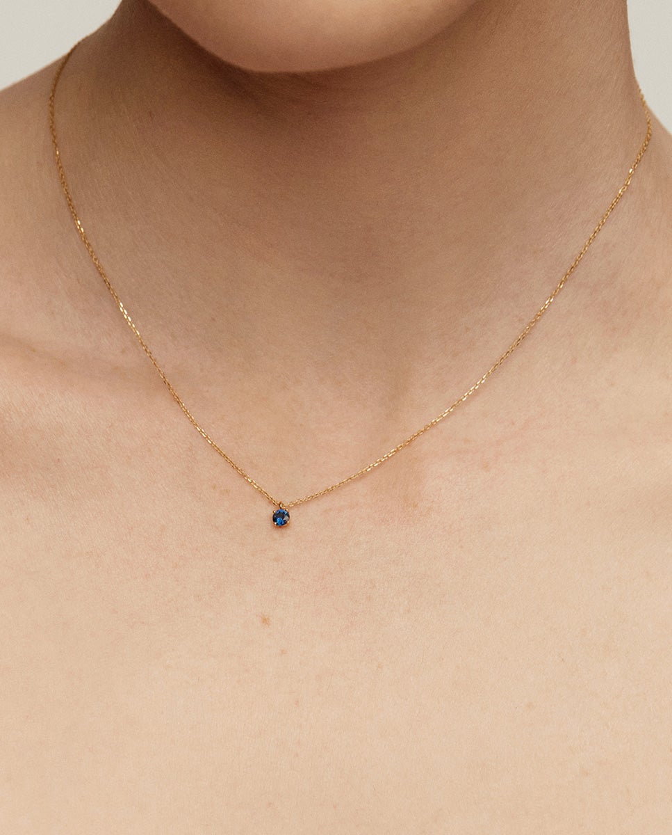 Cadena con colgante de oro amarillo de 9k con zafiro - Aristocrazy - Azul Azul-2