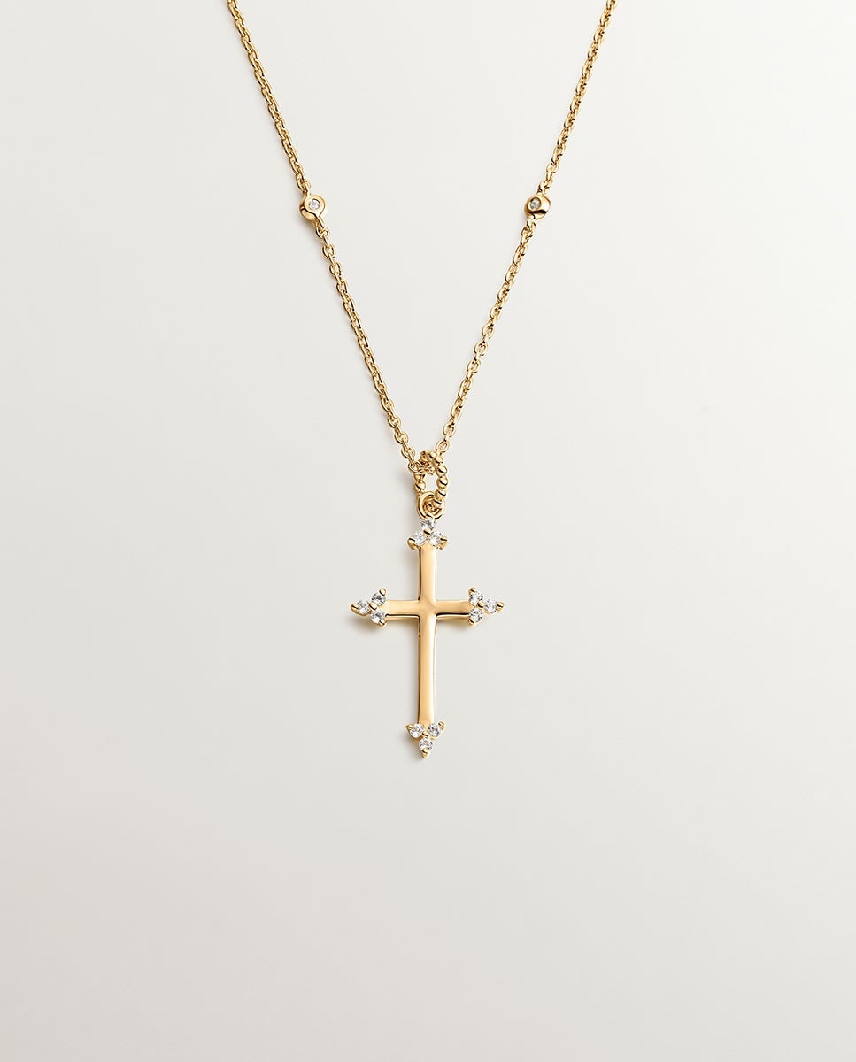 Pulsera de cadena de plata 925 bañada en oro amarillo de 18k con forma de tubo - Aristocrazy - Blanco Blanco-1